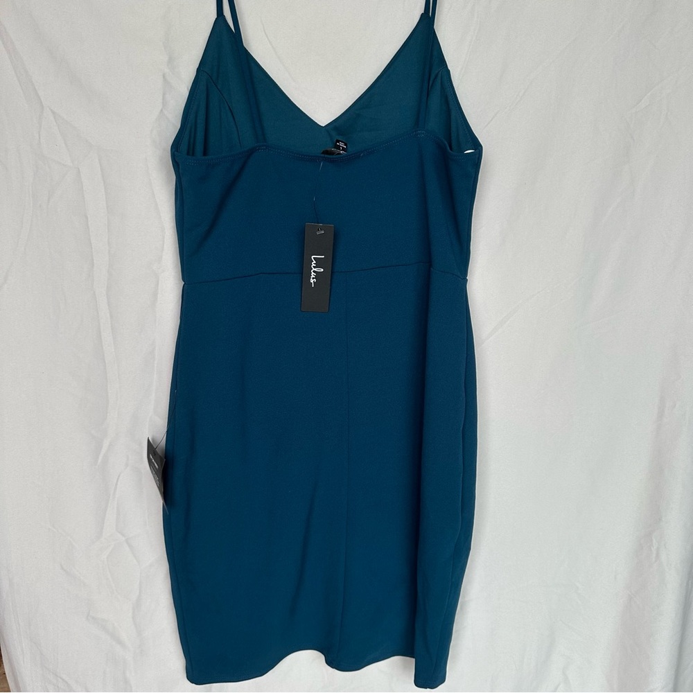 NWT Lulus Forever Your Girl Teal Blue Bodycon Dress - Picture 4 of 6